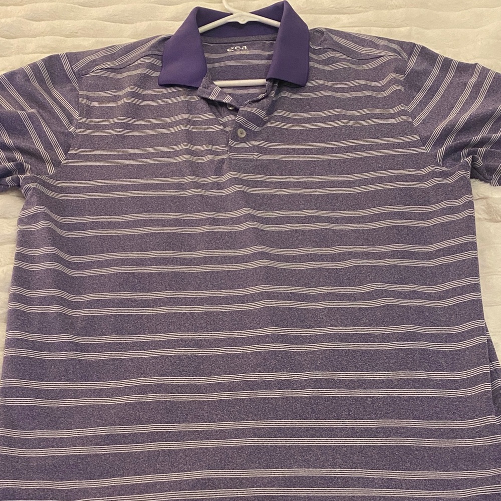 Gear For Sports Purple and White Striped Polo